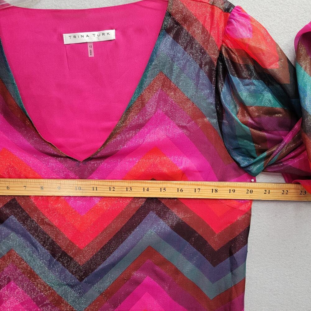 TRINA TURK HITACHI SILK BLEND SHIFT BLEND, SIZE 12 - Picture 6 of 8